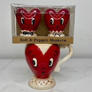 HTF! Johanna Parker Retro Heart Mug & Shakers NWT